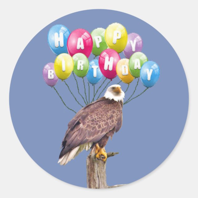 Rond Sticker avec aigle d'anniversaire (Devant)