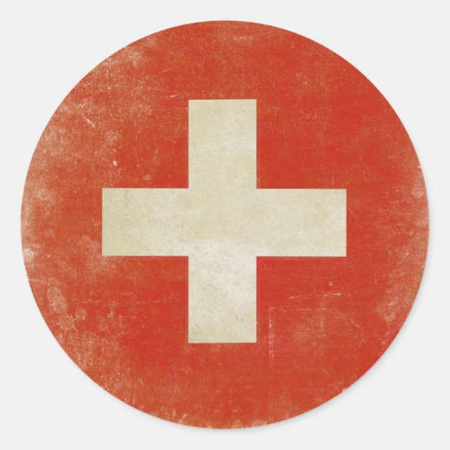 Rond Sticker avec Distressed Suisse (Devant)