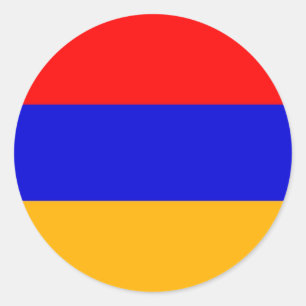 Rond Sticker avec Drapeau d'Arménie