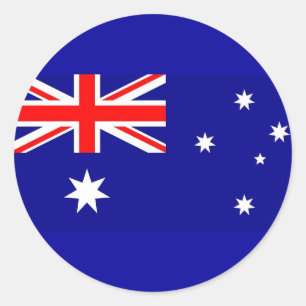 Rond Sticker avec Drapeau d'Australie