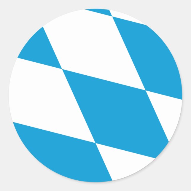 Rond Sticker avec Drapeau de Bavière, Allemagne (Devant)