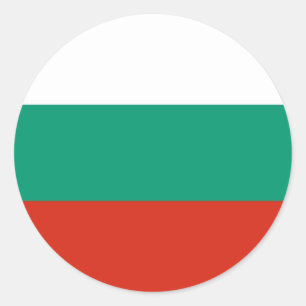 Rond Sticker avec Drapeau de Bulgarie