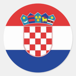 Rond Sticker avec drapeau de Croatie