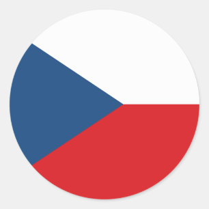 Rond Sticker avec Drapeau de Czechia
