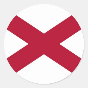 Rond Sticker avec drapeau de l'Alabama