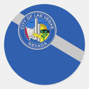 Rond Sticker avec Drapeau de Las Vegas, USA