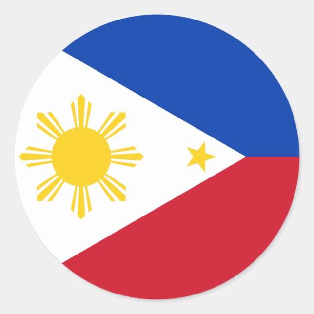 Rond Sticker avec drapeau des Philippines (Devant)