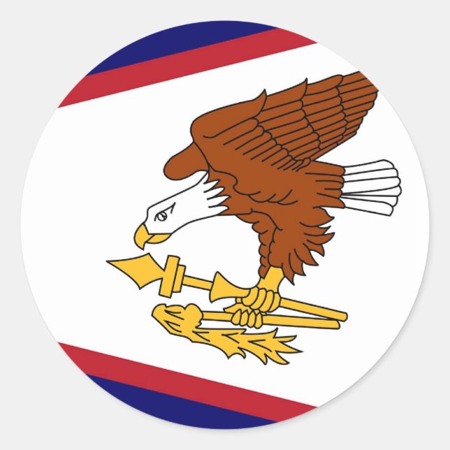 Rond Sticker avec Drapeau des Samoa américaines (Devant)
