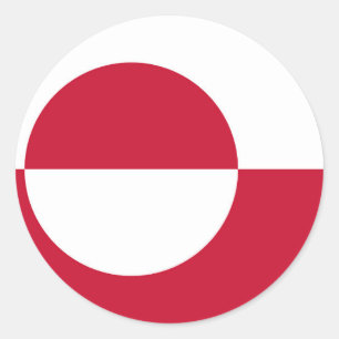 Rond Sticker avec drapeau du Groenland