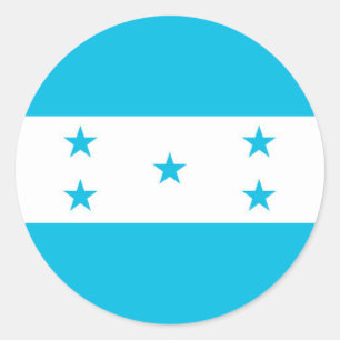 Rond Sticker avec Drapeau du Honduras