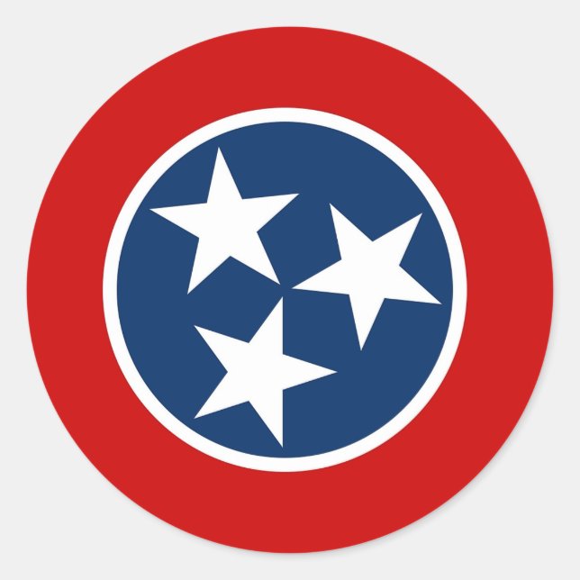 Rond Sticker avec Drapeau du Tennessee (Devant)