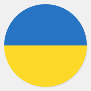 Rond Sticker avec le drapeau de l'Ukraine