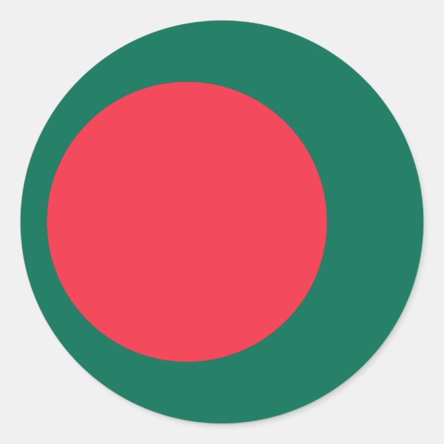Rond Sticker avec le drapeau du Bangladesh (Devant)