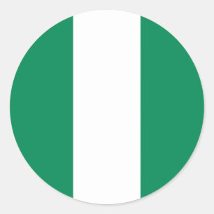 Rond Sticker avec le drapeau du Nigeria