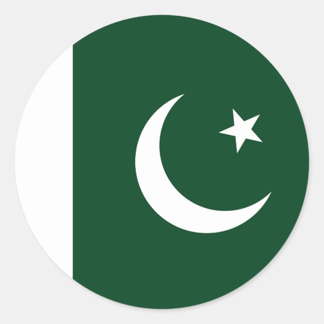 Rond Sticker avec le drapeau du Pakistan (Devant)