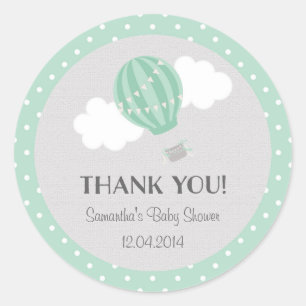 Rond Sticker Baby shower à ballon à air chaud