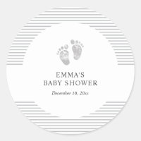 Sticker baby shower | Bébé Empreinte Gris Gris