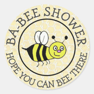Rond Sticker baby shower Bumble Bee