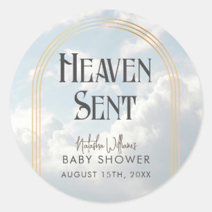 Rond Sticker Baby shower Ciel bleu ciel