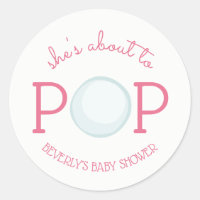 Sticker Baby shower de bulle Pop Rose