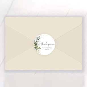 Rond Sticker Baby shower de verdure fleurie Eucalyptus