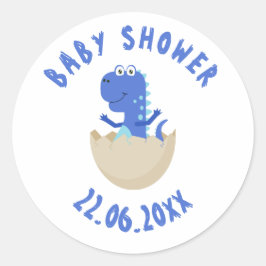 Rond Sticker Baby shower Dinosaur