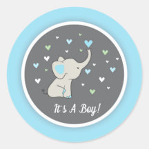 Sticker Baby shower éléphant, Sticker éléphant