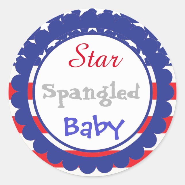 Rond Sticker Baby shower Étoffé (Devant)