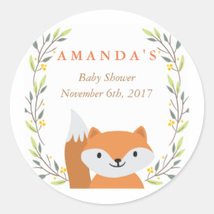 Rond Sticker Baby shower Fix de Woodland