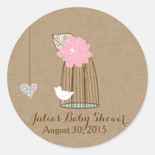 Rond Sticker baby shower Hanging Cages & Jars Pink Mint
