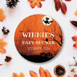 Rond Sticker Baby shower Hocus Pocus