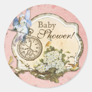 Rond Sticker baby shower ou phoque - Princesse Féerie