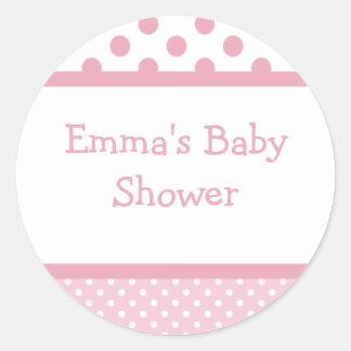 Rond Sticker Baby shower points roses