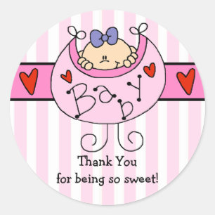 Rond Sticker Baby shower pour fille de Pékin