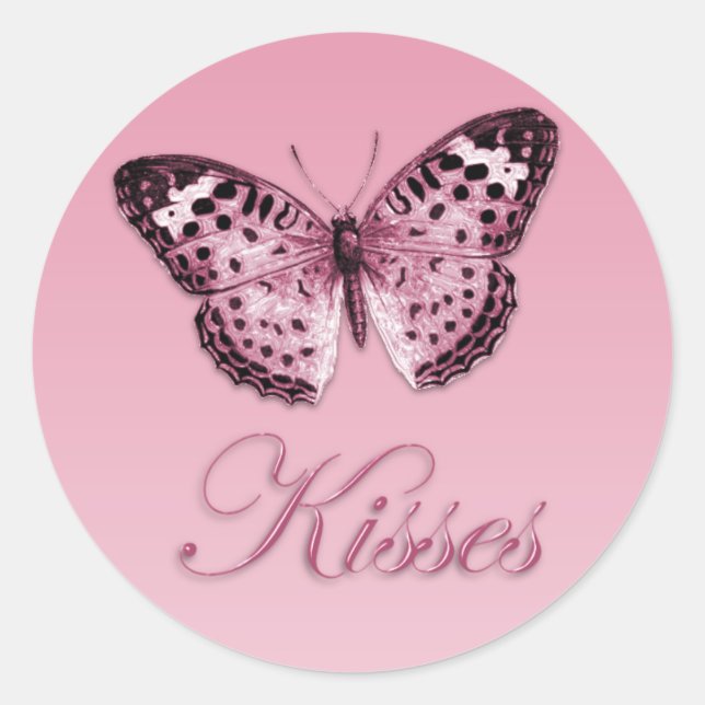 Rond Sticker Baisers Papillon (Devant)