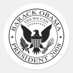 Rond Sticker Barack Obama Presidential Seal 2008