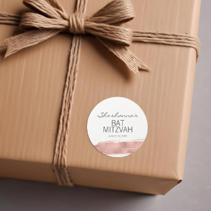 Rond Sticker Bat mitzvah rose Gold