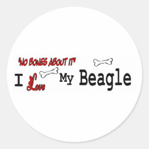 Rond Sticker beagle (I Love)