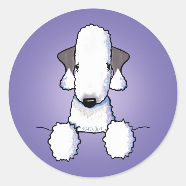 Rond Sticker Bedlington Terrier Classic Round (Devant)