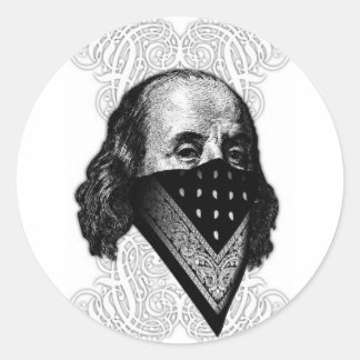 Rond Sticker Benjamin Franklin