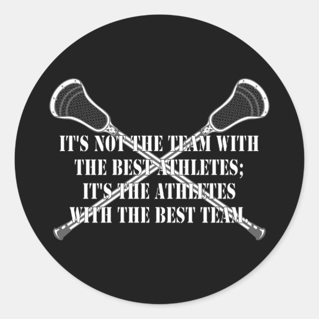 Rond Sticker BestTeam Motivation Lacrosse (Devant)