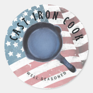 Rond Sticker Bien Sensé Cuisinier En Fer Fondu