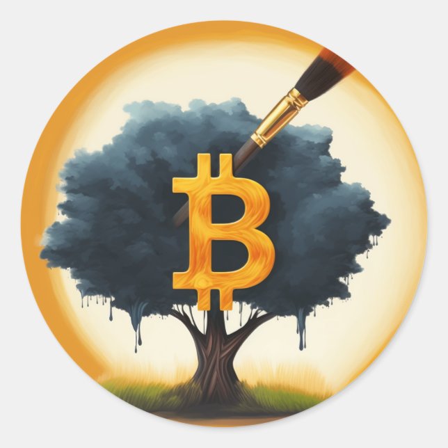 Rond Sticker Bitcoin Art Tree (Devant)