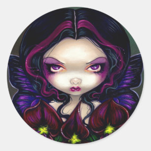 Rond Sticker "Black Orchid Fairy"