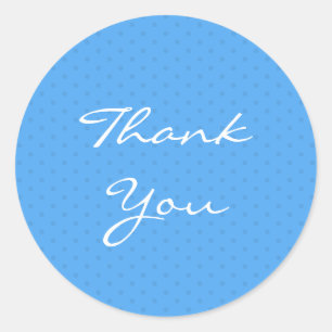 Rond Sticker bleu Merci Baby shower
