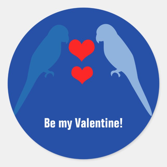 Rond Sticker Blue Birds in Love (Devant)