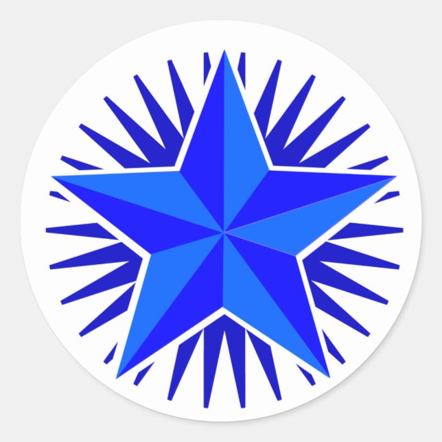 Rond Sticker Blue Star (Devant)