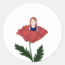 Sticker - Blume - Mädchen - Basteln