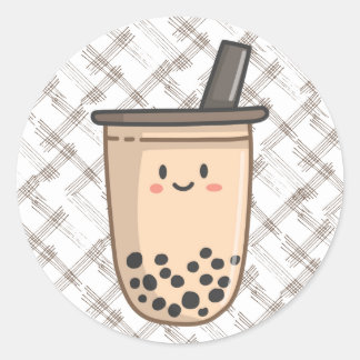Rond Sticker Boba-Tea
