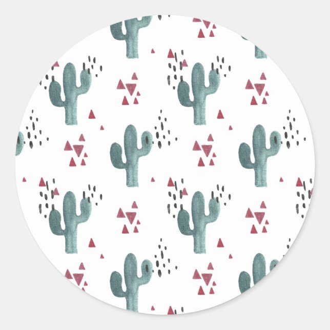 Rond Sticker Boho Cactus (Devant)